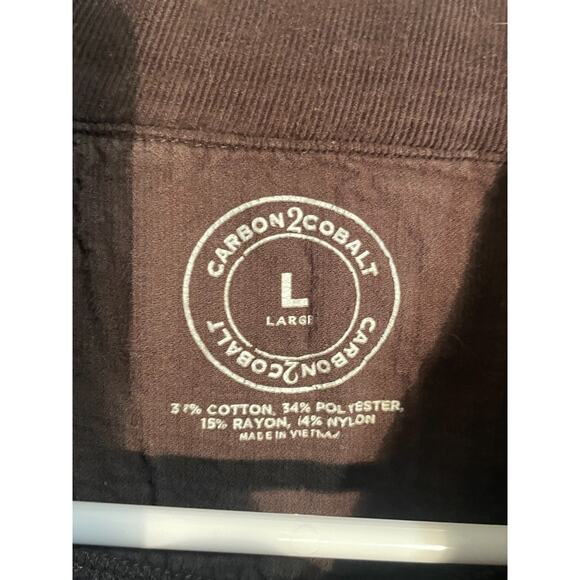 Carbon 2 Cobalt Men’s Pullover Sweater Corduroy Trim Sz XL Cotton Blend Blue - Picture 3 of 7